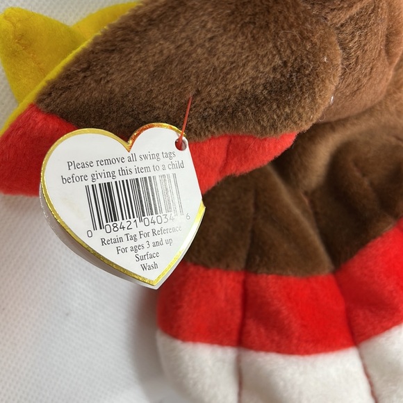 “Gobbles” Beanie Baby Turkey — RARE WITH 8 ERRORS & PVC PELLETS - Picture 5 of 14
